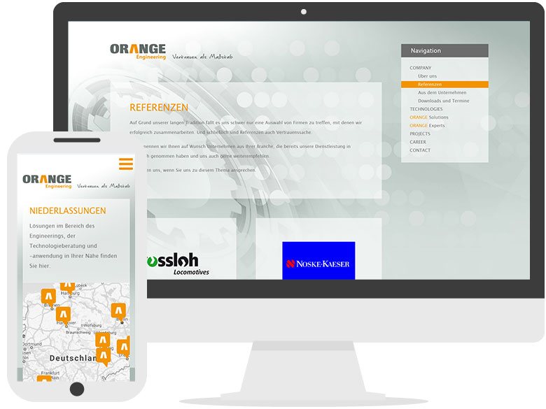 Webseite für Orange Smartphone optimiert